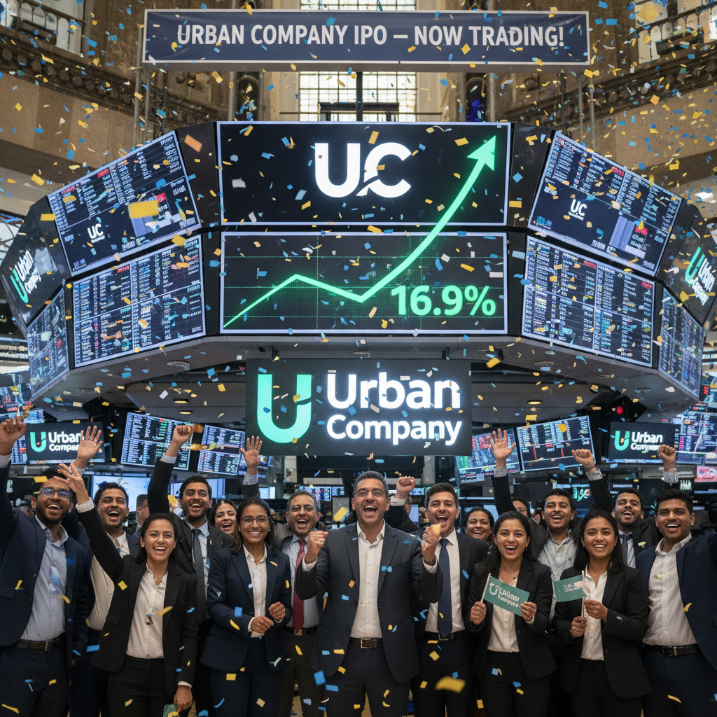 Urban Company Rockets on IPO Debut: Stock Soars 58% Amid Frenzied Investor Demand
